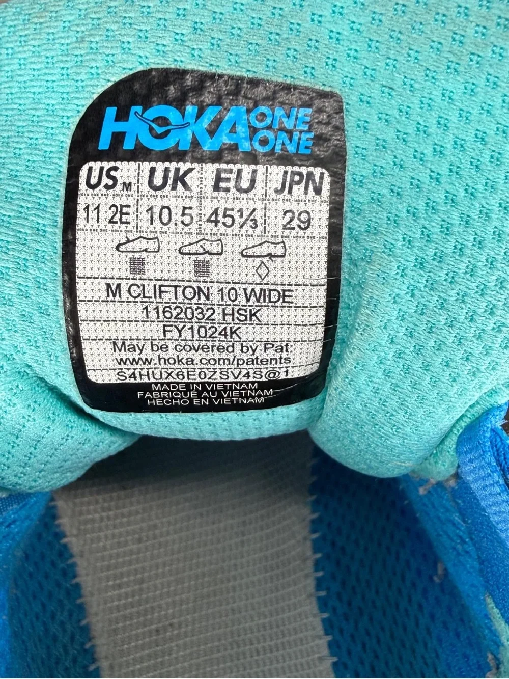 HOKA Clifton 10 Wide Skyward Blue - Men’s 11 2E Athletic NO INSOLES